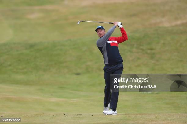 Mikko Ilonen of Finland in action during the The Open Qualifying Series - Dubai Duty Free Irish Open at Ballyliffin Golf Club on July 8, 2018 in...