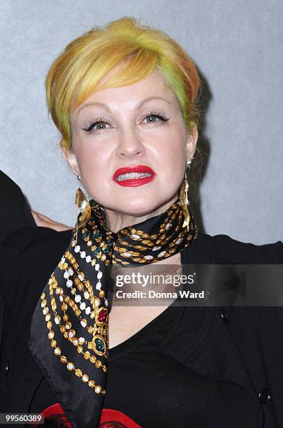 Cyndi Lauper attends the premiere of ''Here & There'' at Quad Cinema on May 14, 2010 in New York City.