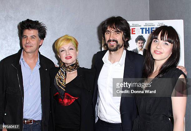 David Thornton, Cyndi Lauper, Darko Lungulov and Jelena Mrdja attend the premiere of ''Here & There'' at Quad Cinema on May 14, 2010 in New York City.