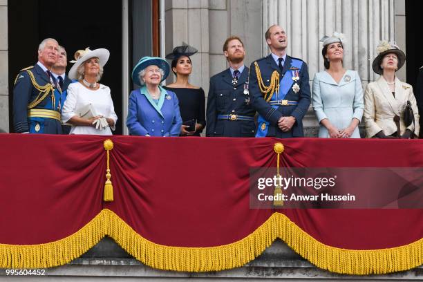 Prince Charles, Prince of Wales, Camilla, Duchess of Cornwall, Queen Elizabeth ll, Meghan, Duchess of Sussex, Prince Harry, Duke of Sussex, Prince...