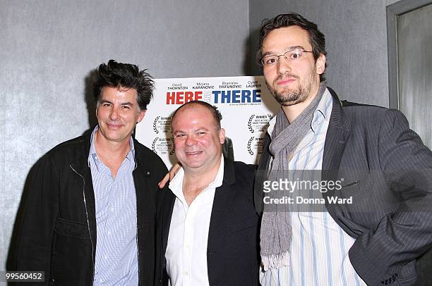 David Thornton, Frank Calo and George Lekovic attend the premiere of ''Here & There'' at Quad Cinema on May 14, 2010 in New York City.