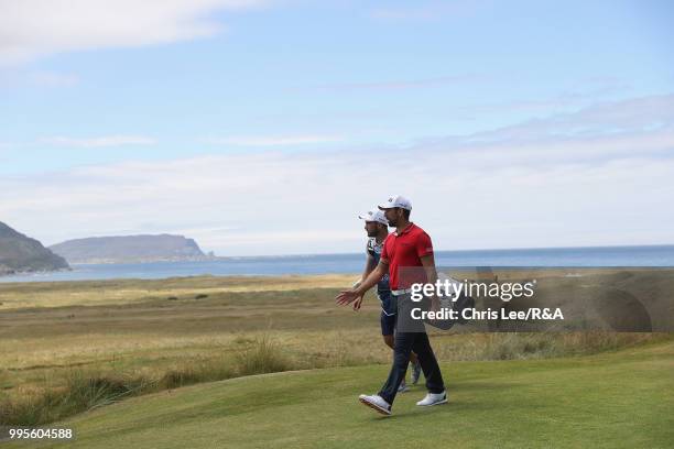 Matthieu Pavon of France in action during the The Open Qualifying Series - Dubai Duty Free Irish Open at Ballyliffin Golf Club on July 8, 2018 in...