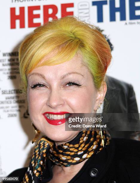 Cyndi Lauper attends the premiere of ''Here & There'' at Quad Cinema on May 14, 2010 in New York City.