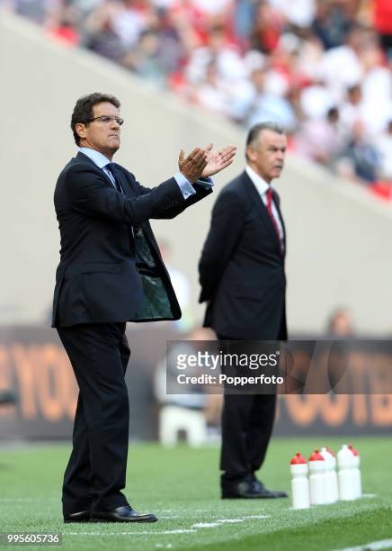 England manager and head coach Fabio Capello during the UEFA EURO 2012 group G qualifying match between England and Switzerland at Wembley Stadium in...