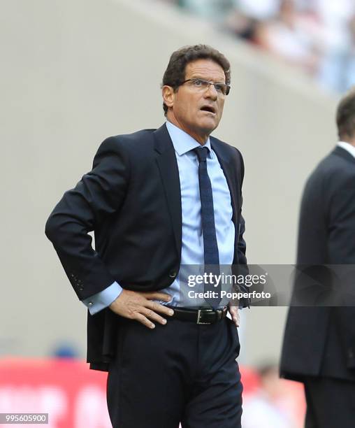 England manager and head coach Fabio Capello during the UEFA EURO 2012 group G qualifying match between England and Switzerland at Wembley Stadium in...