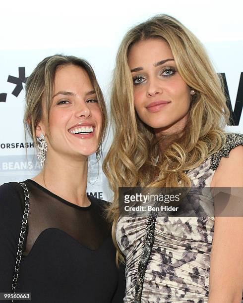 Models Alessandra Ambrosia and Ana Beatriz Barros attend the launch party for the June issue of Wallpaper* ''Born in Brazil'' with IGUATEMI on May...