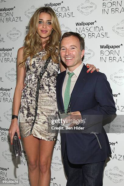 Model Ana Beatriz Barros and Editor in Chief of Wallpaper Tony Chambers attend the launch party for the June issue of Wallpaper* ''Born in Brazil''...