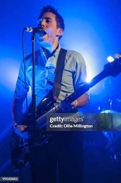 Rick Boardman of Delphic performs on The NME stage at The Corn Exchange during day two of The Great Escape Festival on May 14, 2010 in Brighton,...