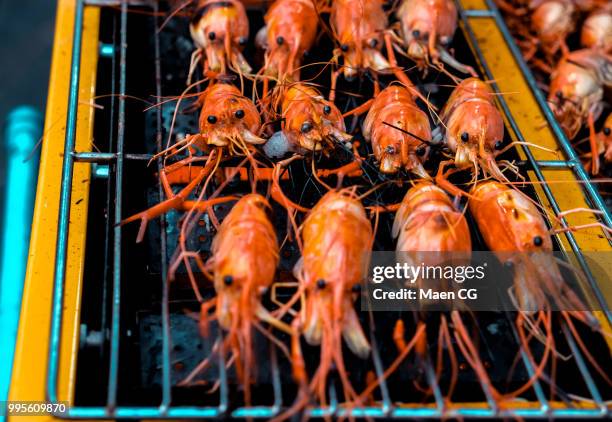 grilled prawns - crevette foto e immagini stock