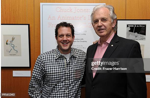 Composer Michael Giacchino; and composer Bruce Broughton, pose at the AMPAS' 15th Annual Marc Davis Celebration Of Animation 'What's Opera, Doc?...