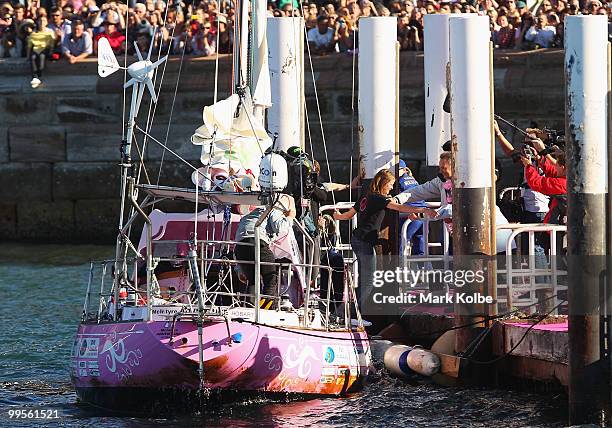 Teen sailor Jessica Watson is greeted by her family after arriving back home in Sydney following her world record attempt to become the youngest...