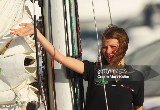 Teen sailor Jessica Watson arrives back home in Sydney following her world record attempt to become the youngest person to sail solo, non-stop and...