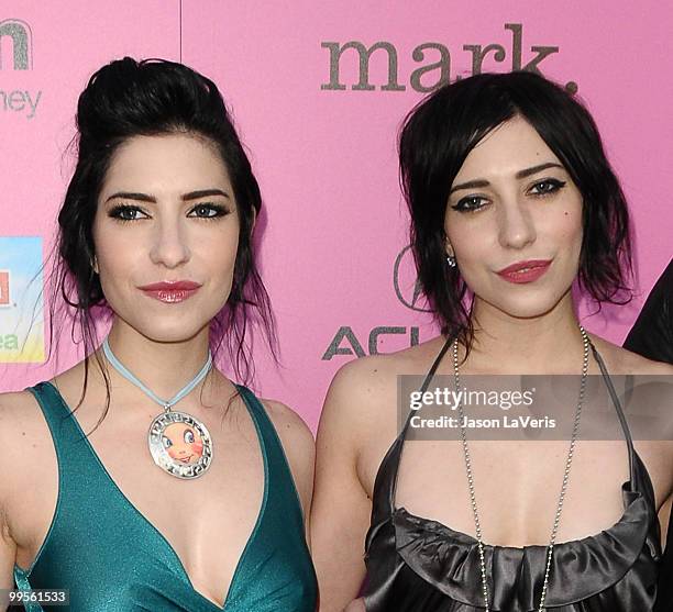 Jessica Origliasso and Lisa Origliasso of The Veronicas attend the 12th annual Young Hollywood Awards at The Wilshire Ebell Theatre on May 13, 2010...