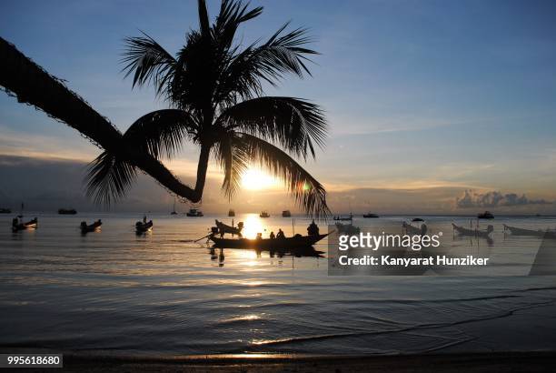 sunset at ko tao suratthani thailand - hunziker stock pictures, royalty-free photos & images