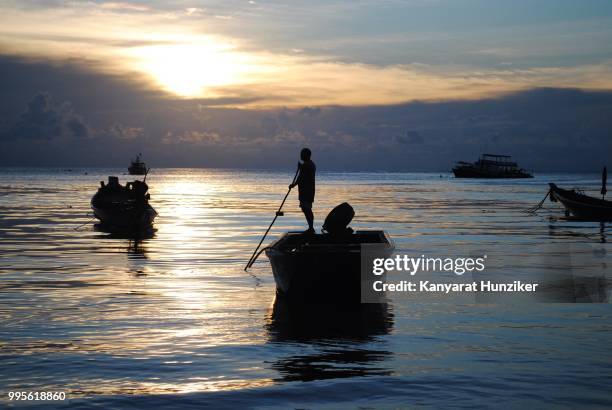 Sunset At Ko Tao Suratthani Thailand, 照片檔