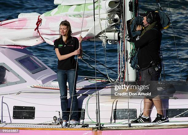 Teen sailor Jessica Watson arrives back home in Sydney following her world record attempt to become the youngest person to sail solo, non-stop and...