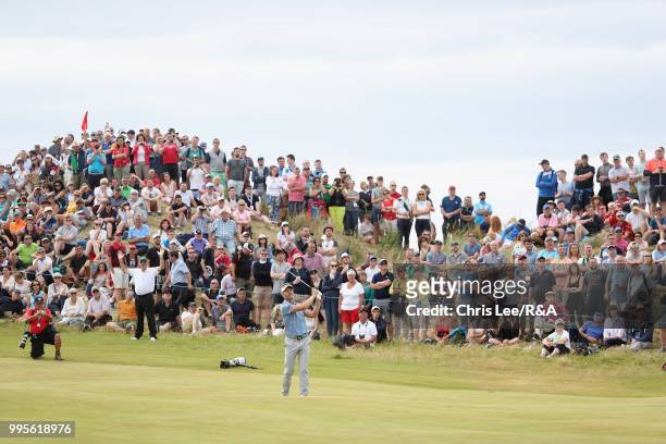 Raphael Jacquelin of France in action during the The Open Qualifying Series - Dubai Duty Free Irish Open at Ballyliffin Golf Club on July 8, 2018 in...