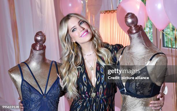 Host Sylvie Meis poses in a fashion studio in Hamburg, Germany, 27 September 2017. Meis and Amazon Fashion present a joint underwear collection. - NO...