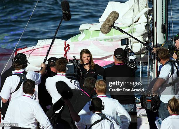 Teen sailor Jessica Watson arrives back home in Sydney following her world record attempt to become the youngest person to sail solo, non-stop and...