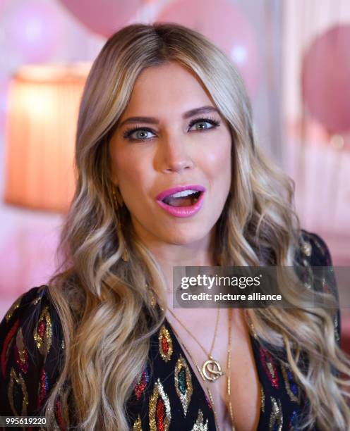 Host Sylvie Meis poses in a fashion studio in Hamburg, Germany, 27 September 2017. Meis and Amazon Fashion present a joint underwear collection. - NO...