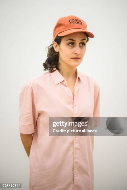 Artist Jumana Manna poses at the exhibition of the nominees for the prize of the national gallery 2017 at Hamburger Bahnhof museum in Berlin,...