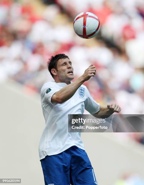 James Milner of England in action during the UEFA EURO 2012 group G qualifying match between England and Switzerland at Wembley Stadium in London on...