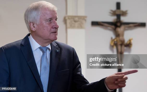 Bavarian Prime Minister Horst Seehofer , photographed after a CSU parliamentary group meeting at the Bavarian state parliament in Munich, Germany, 27...