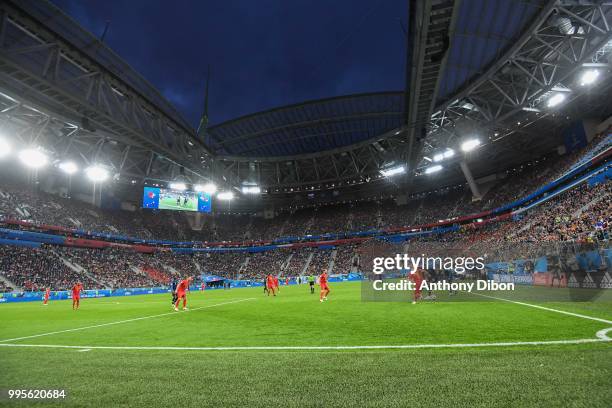 General view during the Semi Final FIFA World Cup match between France and Belgium at Krestovsky Stadium on July 10, 2018 in Saint Petersburg, Russia.