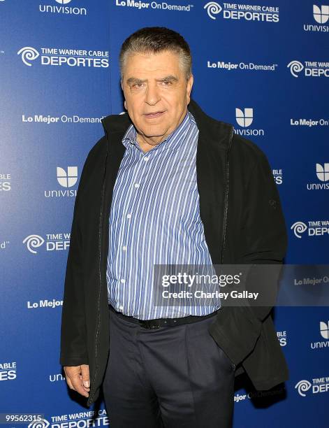 Television personality Don Francisco attends the Time Warner Cable & Univision announcement of Univision's airing of the World Cup Games on Lo Mejor...