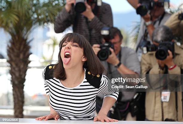 Actress Monia Chokri attends the "Heartbeats" Photocall at the Palais des Festivals during the 63rd Annual Cannes Film Festival on May 15, 2010 in...