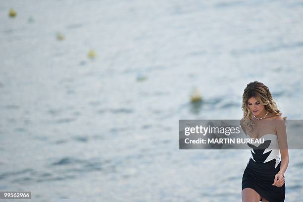 French actress Isabelle Funaro attends Canal Plus TV program "Le Grand Journal" on May 14, 2010 in Cannes, at the 63rd Cannes Film Festival. AFP...