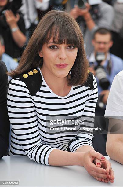 Actress Monia Chokri attends the "Heartbeats" Photocall at the Palais des Festivals during the 63rd Annual Cannes Film Festival on May 15, 2010 in...