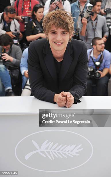 Actor Niels Schneider attends the "Heartbeats" Photocall at the Palais des Festivals during the 63rd Annual Cannes Film Festival on May 15, 2010 in...