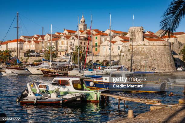 korcula old town - korcula island stock pictures, royalty-free photos & images
