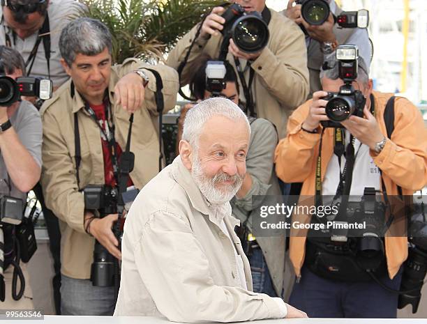 Director Mike Leigh attends the 'Another Year' Photo Call held at the Palais des Festivals during the 63rd Annual International Cannes Film Festival...