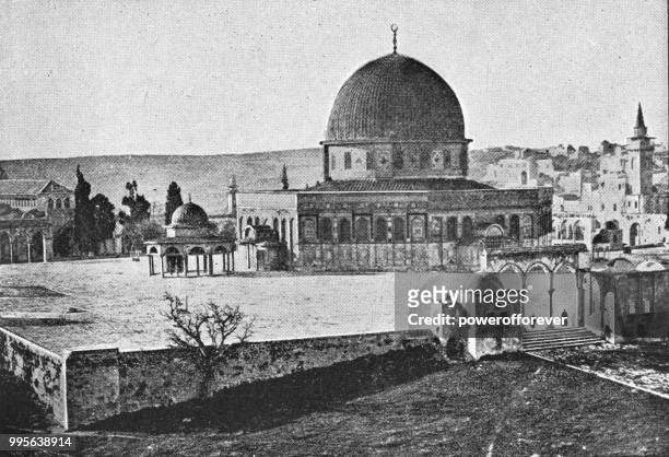 ilustrações, clipart, desenhos animados e ícones de a cúpula da rocha em jerusalém, israel - império otomano - powerofforever