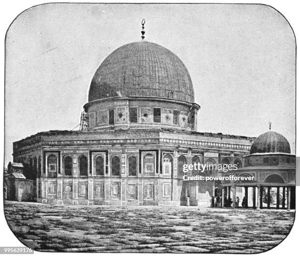 the dome of the rock in jerusalem, israel - ottoman empire - powerofforever stock illustrations