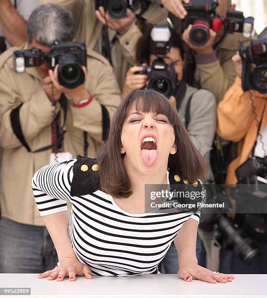 Actress Monia Chokri attends the 'Les Amours Imaginaires' Photo Call held at the Palais des Festivals during the 63rd Annual Cannes Film Festival on...