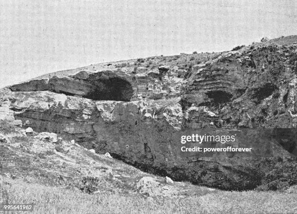 ilustrações de stock, clip art, desenhos animados e ícones de skull hill in jerusalem, israel - ottoman empire - golgotha