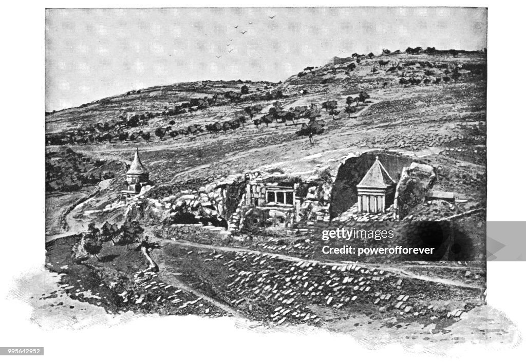 Tumbas en el valle de Kidron en Jerusalén, Israel - Imperio otomano