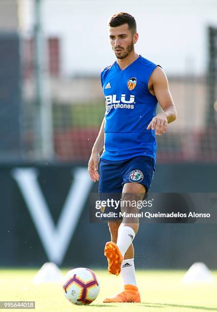 Jose Luis Gaya of Valencia CF in action during training session at Paterna Training Centre on July 10, 2018 in Valencia, Spain.