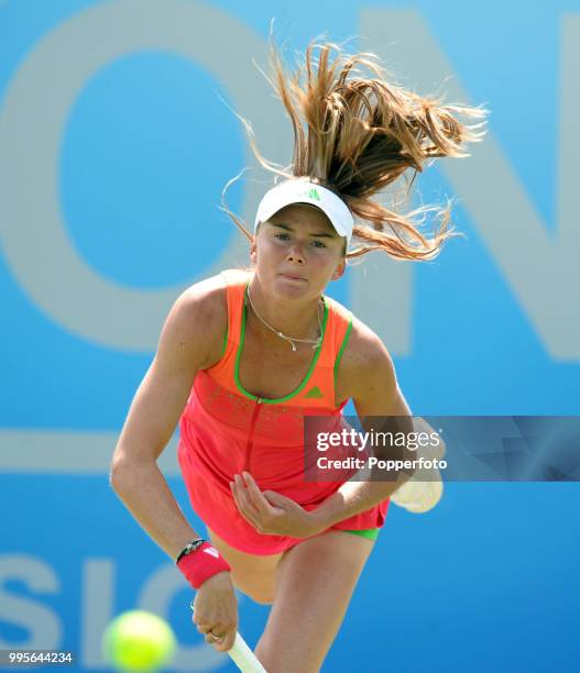 Daniela Hantuchova of Slovakia in action during day 5 of the AEGON Classic at the Edgbaston Priory Club in Birmingham on June 10, 2011.