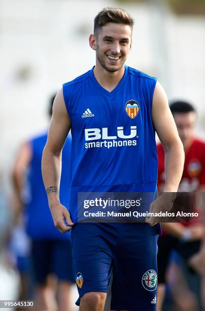 Alvaro Medran of Valencia CF looks on during training session at Paterna Training Centre on July 10, 2018 in Valencia, Spain.