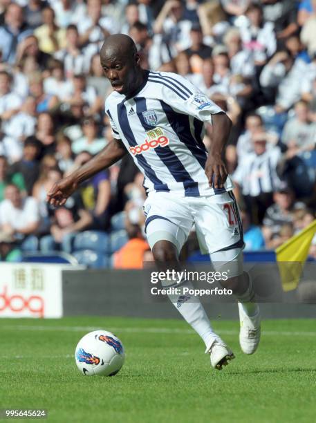 Youssouf Mulumbu of West Bromwich Albion in action during the Barclays Premier League match between West Bromwich Albion and Manchester United at The...