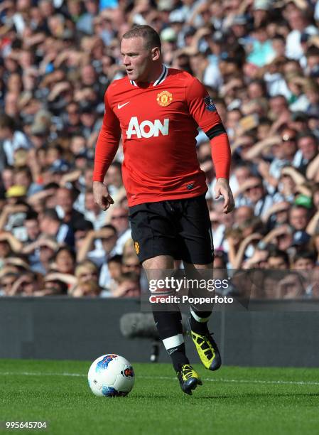 Wayne Rooney of Manchester United in action during the Barclays Premier League match between West Bromwich Albion and Manchester United at The...