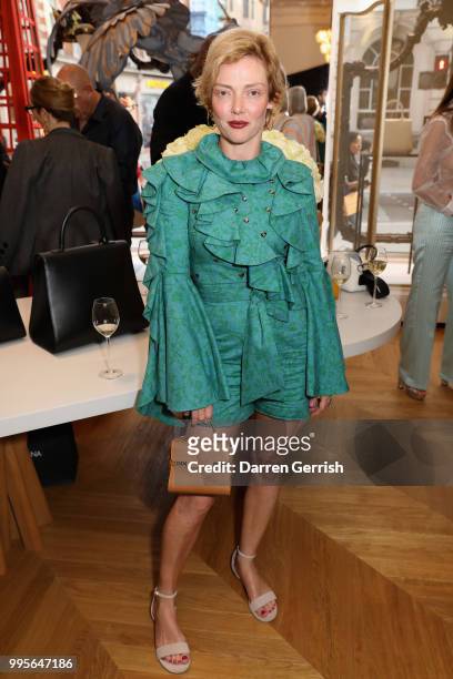 Camilla Rutherford attends the Delvaux and British Vogue exclusive dinner on July 10, 2018 in London, England.