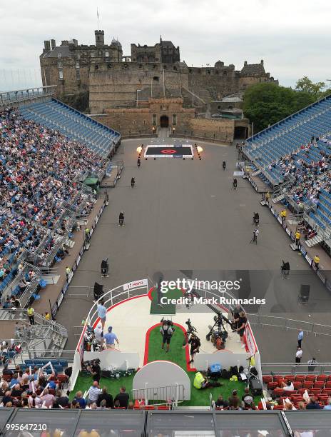 Matt Kuchar of USA plays a shot during The Hero Challenge at the 2018 ASI Scottish Open at Edinburgh Castle on July 10, 2018 in Edinburgh, Scotland.