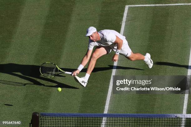 Mens Doubles - Raven Klaasen & Michael Venus v Jamie Murray & Bruno Soares - Michael Venus at All England Lawn Tennis and Croquet Club on July 10,...