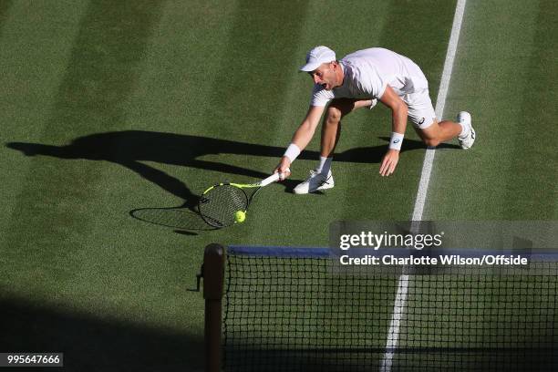 Mens Doubles - Raven Klaasen & Michael Venus v Jamie Murray & Bruno Soares - Michael Venus at All England Lawn Tennis and Croquet Club on July 10,...