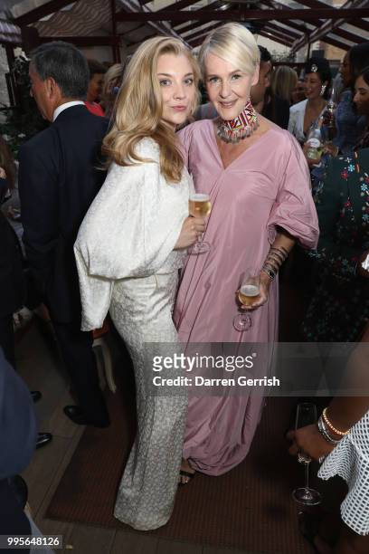 Natalie Dormer and Christina Zeller attend the Delvaux and British Vogue exclusive dinner on July 10, 2018 in London, England.